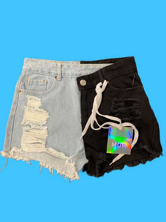 Mix It Up Shorts Light Wash/Black