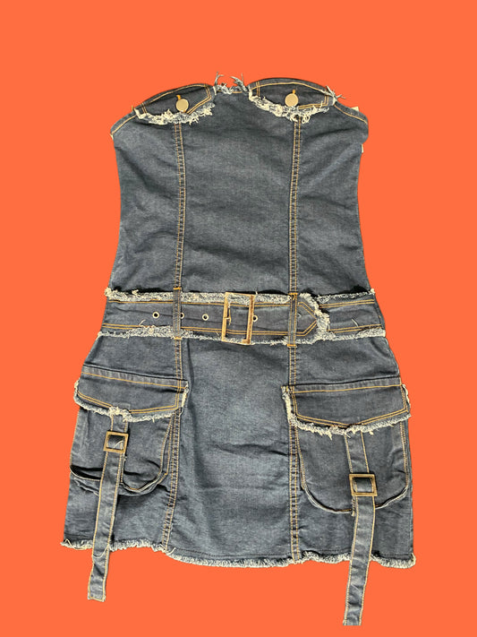 Blue Lagoon/Denim Cargo Dress